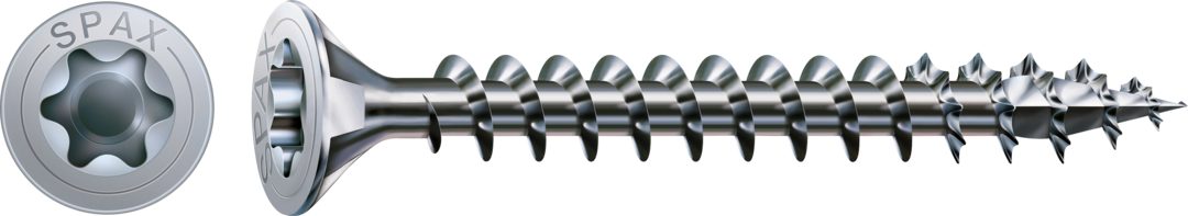 ABC Spax T-STAR plus Schraube blau verz. Senkkopf, I-Stern  4,5 x 60 Vollgewinde MULTI-Kopf, 4CUT-Spitze, Kleinverpackung