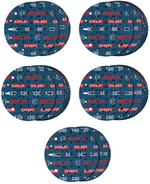 EXPERT O780 Foil Schleiffolien-Set, 150 mm, G60/G80/G120/G180/G240, 55-tlg.