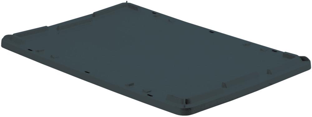 Auflagedeckel schwarz zu Drehstapelbehälter 60/40 Liter LA-KA-PE Auflagedeckel schwarz zu Drehstapelbehälter 60/40 Liter LA-KA-PE