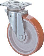 Lenkrolle 125mm N100.C10 Platte,Polyure Guss,KL N100.C10.129 BS ROLLEN