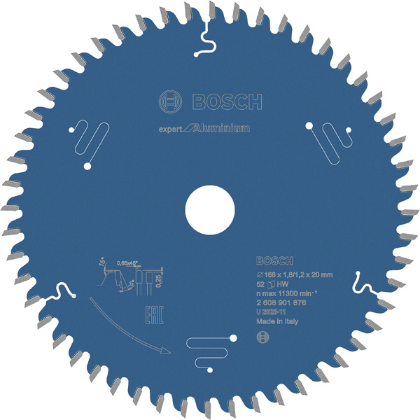 Expert for Aluminium 168 x 20 x 1,8/1,2 mm, T52