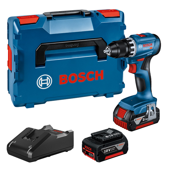 Akku-Bohrschrauber GSR 18V-45, 2 x Akku GBA 18V 3.0Ah in L-BOXX