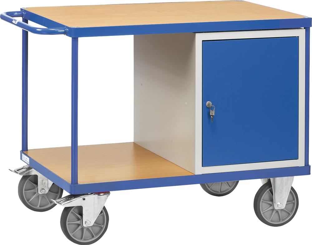 Werkstattwagen 600 kg 1050x700 mm, 1 Tür, 2 Böd