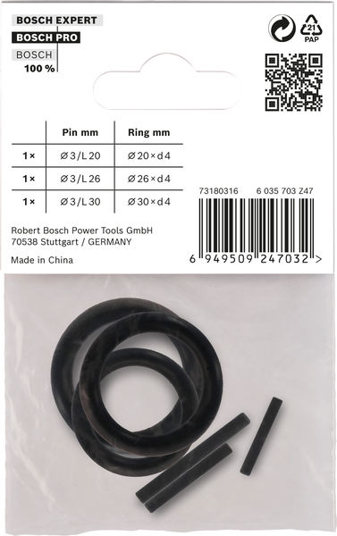 Set mit Haltering und Stift für PRO Impact Steckschlüsseleinsätze,1/2", 6‑tlg.