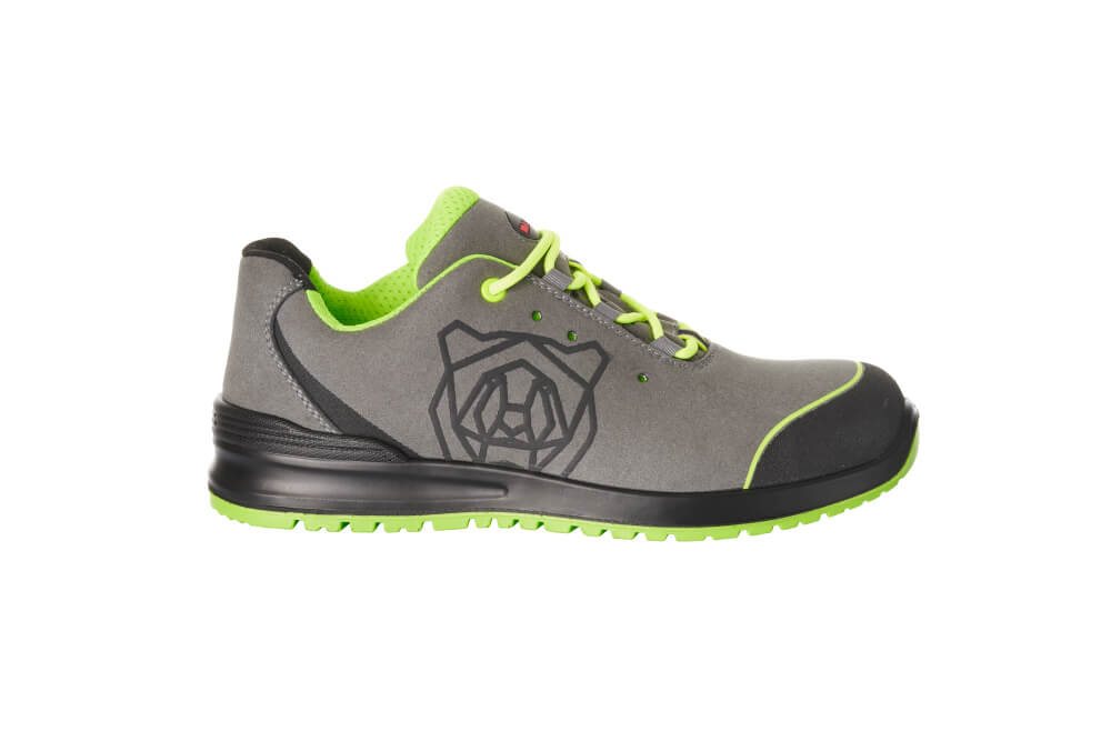 Sicherheitshalbschuh S1P m. Schnürsenkel Sicherheitshalbschuh S1P Sicherheitsschuhe Größe 35, Grau/Limonengrün