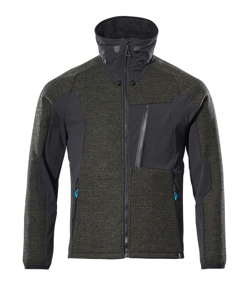 Jacke, Strick, mit Membran Strickjacke Größe 2XL, mossgrün/schwarz
