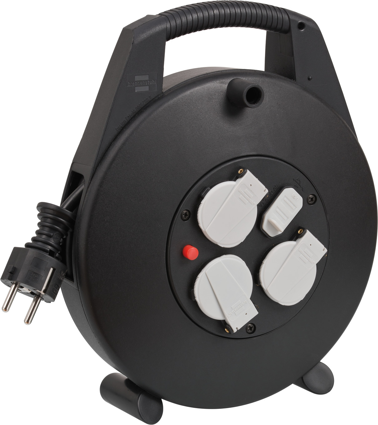 Vario-Line Kabelbox mit USB-Ladestation schwarz 10m H05VV-F 3G1,5