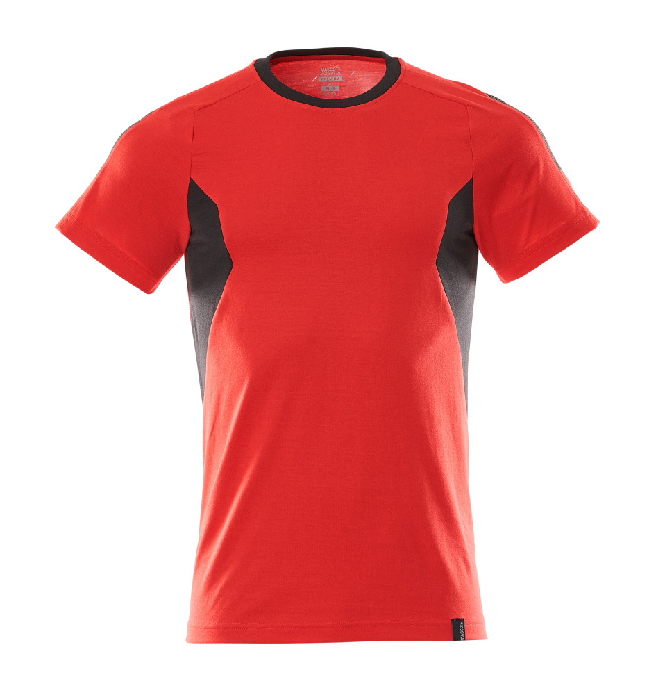 T-Shirt, moderne Passform T-shirt Größe 2XLONE, verkehrsrot/schwarz