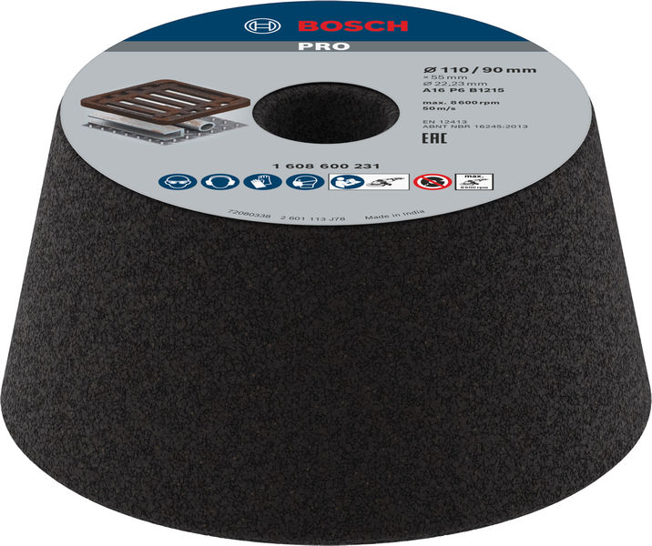 PRO Metal Konischer Schleiftopf, 90 x 110 x 55 mm, G16