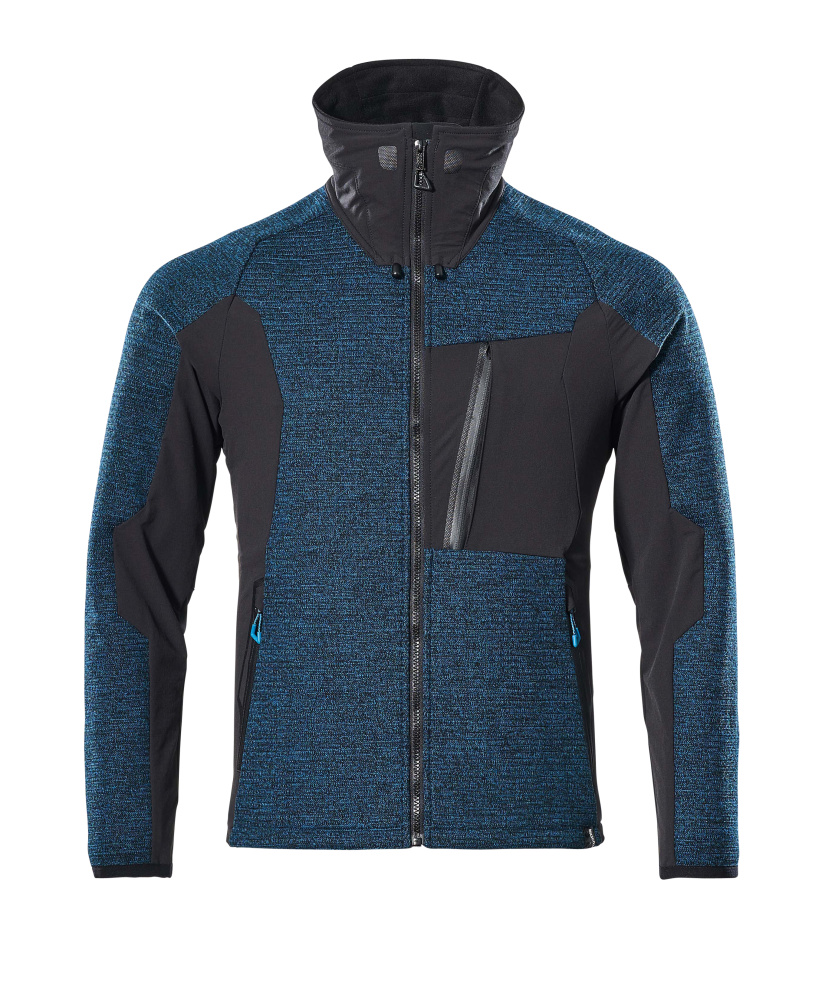 Jacke, Strick, mit Membran Strickjacke Größe 2XL, Dunkelpetroleum/ schwarz