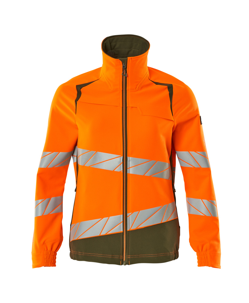 Jacke, Damen, ULTIMATE STRETCH Arbeitsjacke Größe 2XL, hi-vis orange/moosgrün