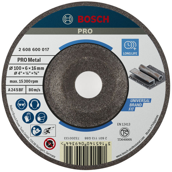 PRO Metal Schleifscheibe, 100 x 6 x 16 mm