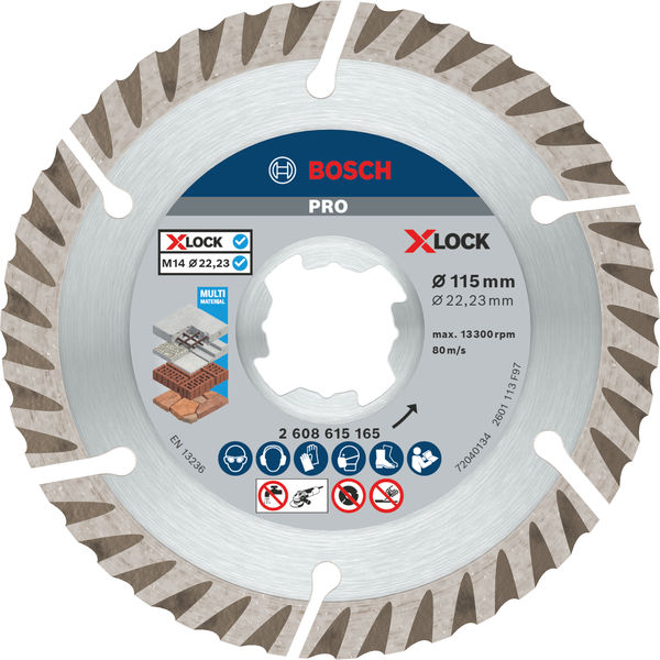 PRO Multi Material X-Lock Diamanttrennscheibe, 115 x 22,23 mm, 22,23 mm