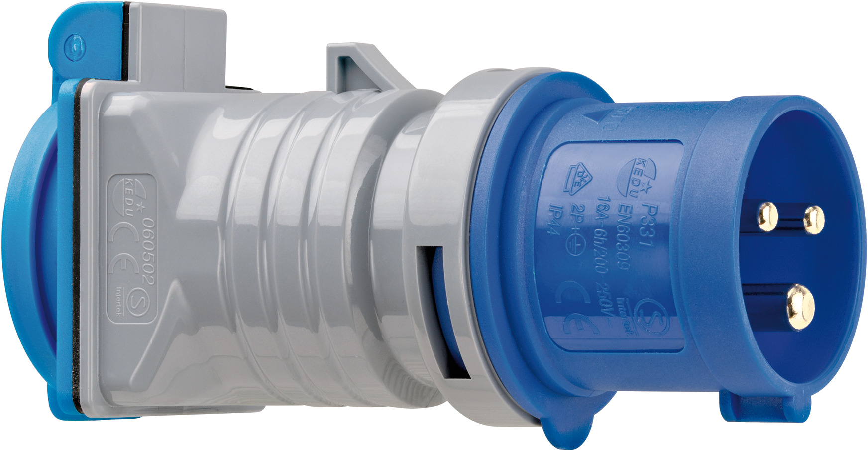 CEE-Adapter 230V/16A IP44 auf Schutzkontakt