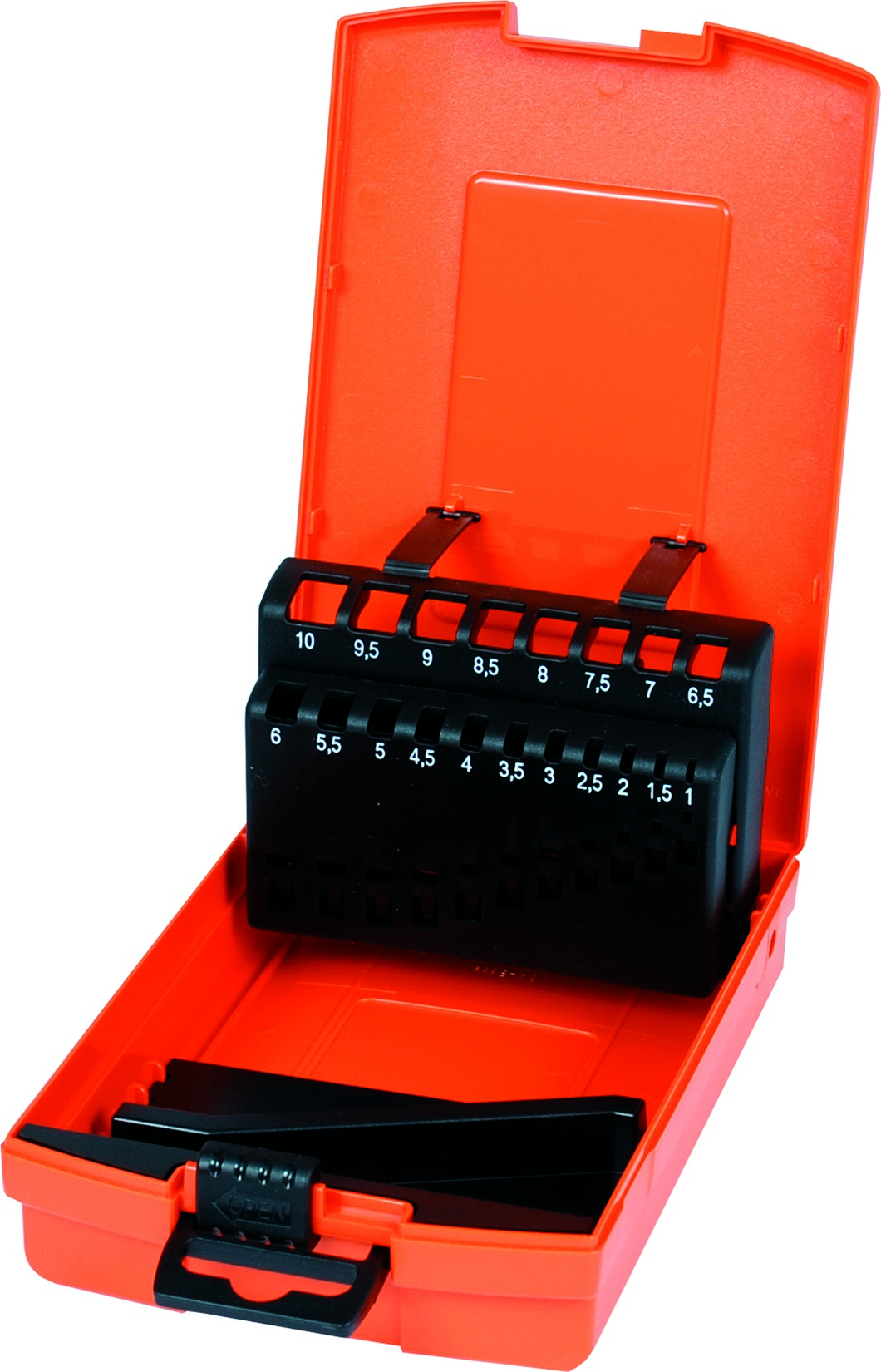 Kassette Kunststoff 19tlg. 1-10mm Farbe orange