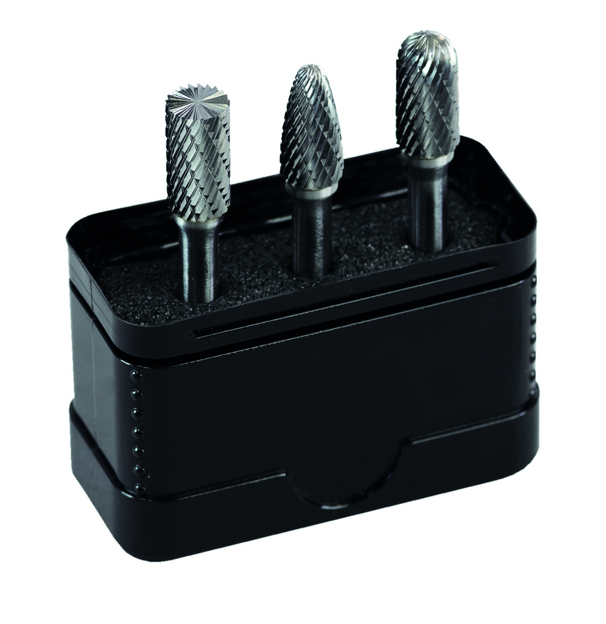 HM Frässtifte-Set, 3tlg. in Kunststoffpack Form B, C, F  Kopfdurchmesser 9.6 mm