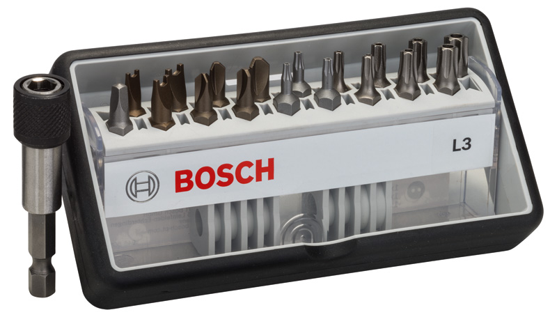 Schrauberbit-Set Robust Line L Extra-Hart, 18 + 1-teilig, 25 mm, Sicherh. Bits