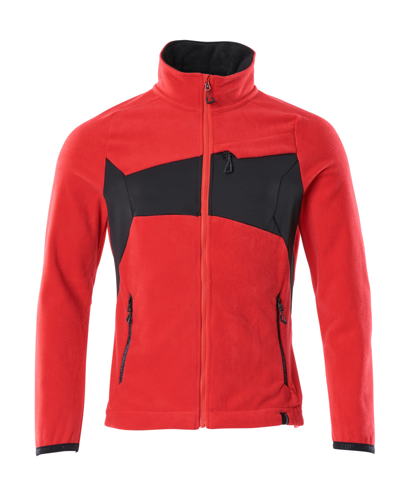 Fleecejacke mit Antipilling Fleecejacke Größe 2XL, verkehrsrot/schwarz