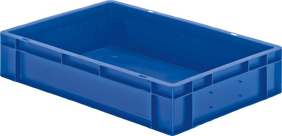 Transport-Stapelkasten B600xT400xH120 mm blau, geschlossen ohne Griffloch LA-KA-PE
