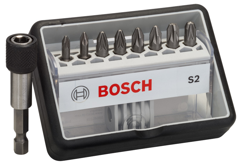 8+1-tlg. Schrauberbit-Set, Robust Line, S PZ, Extra Hard-Ausführung