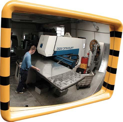 DANCOP Industriespiegel für Innen gelb/schwarz B500xH300mm