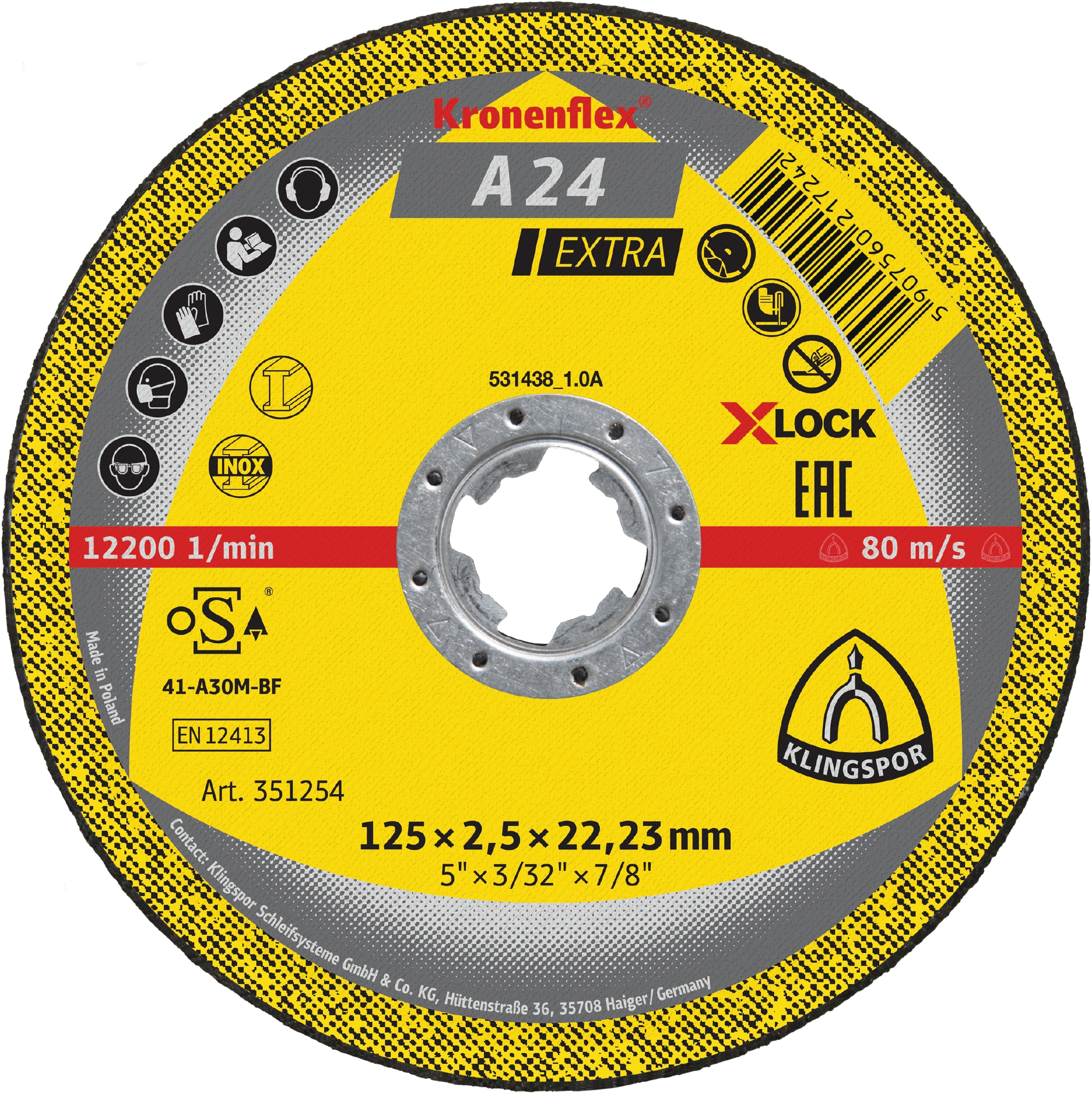 A 24 EX Trennscheiben X-LOCK, 115 x 2,5 x 22,23 mm gerade