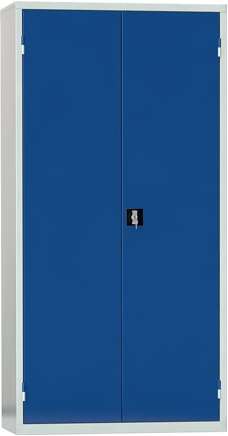 KLW Flügeltürenschrank L 1000 x T 490 x H 2000mmRAL 7035 / 5010 4 Fachböden