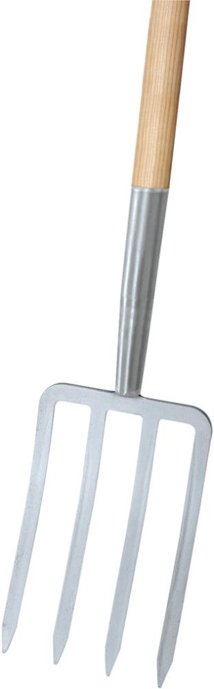 Spatengabel silber 4 Zinken, T-Stiel Import