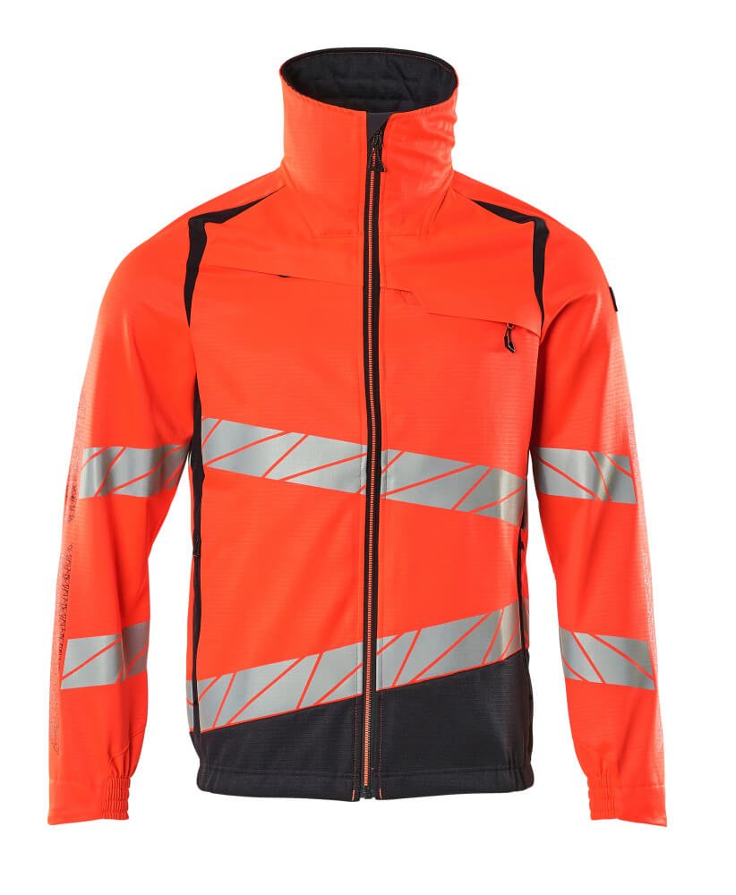 Jacke, Stretch-Einsätze Arbeitsjacke Größe 2XL, Hi-vis rot/schwarzblau