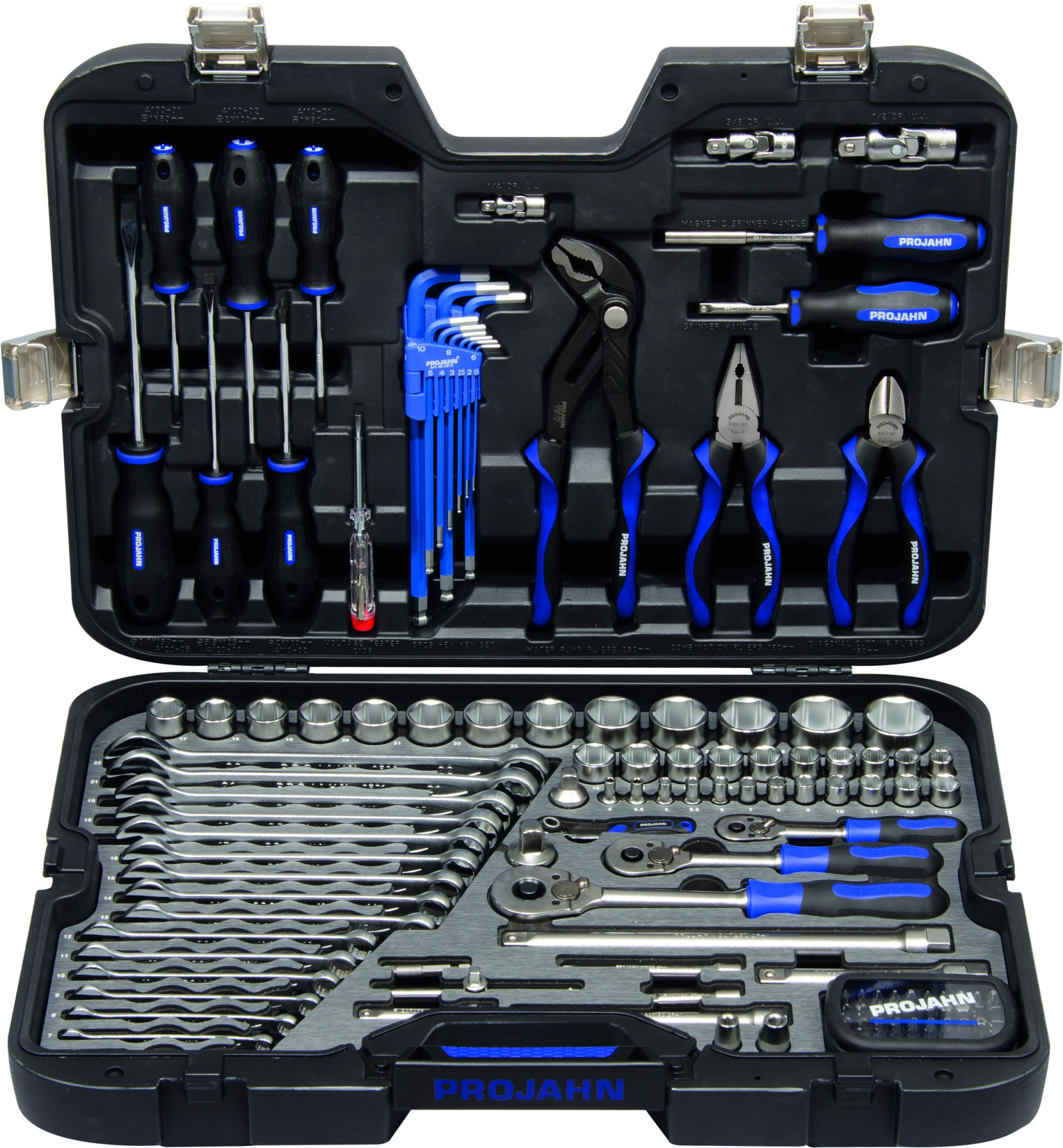 1/4" + 3/8" + 1/2" PROJAHN professional Universal Werkzeugkoffer 122-teilig