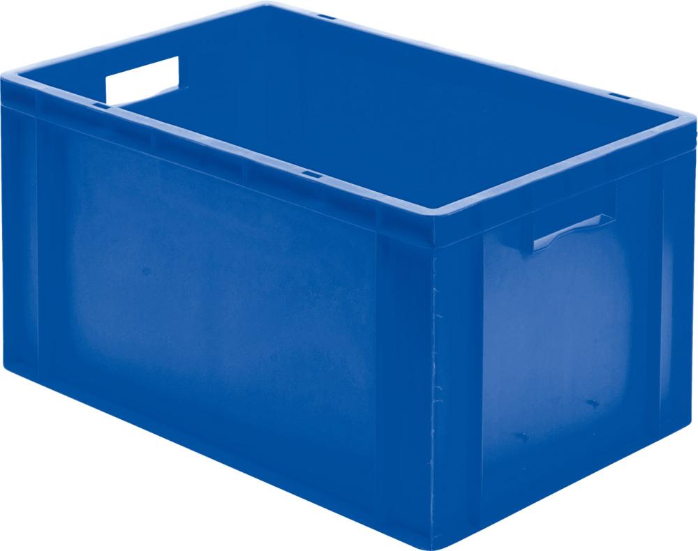 Transport-Stapelkasten B600xT400xH320 mm blau, geschlossen mit Griffloch LA-KA-PE