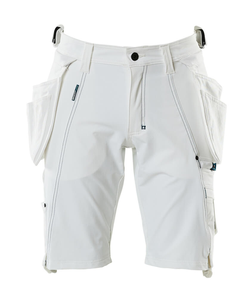 Shorts,abnehmbaren Hängetaschen,Stretch Handwerkershorts Größe C42, weiss