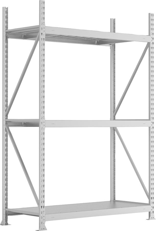 Weitspannregal MINI-RACK B1400xT1050xH2200 mm Anbaufeld 3 Stahlpaneele Fachlast 600 kg META