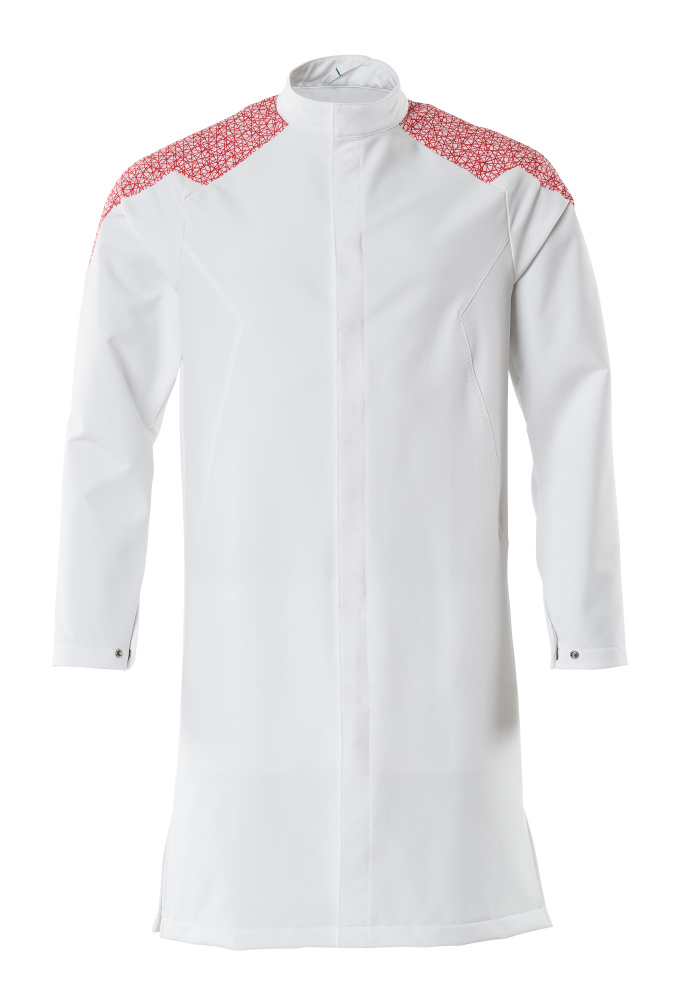 Mantel, ULTIMATE STRETCH Kittel Größe 2XL, weiss/verkehrsrot