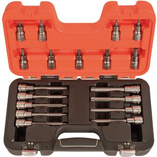 Schraubendrehereinsatz- Satz 1/2" T20 bis T60 18-teilig Bahco
