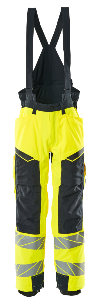 Winterhose mit Knietaschen, CLIMASCOT® Winterhose Größe 2XL, hi-vis gelb/schwarzblau