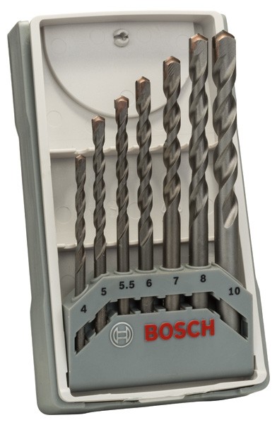 7-tlg. CYL-3 Betonbohrer-Set, 4/5/5,5/7/8/10 mm