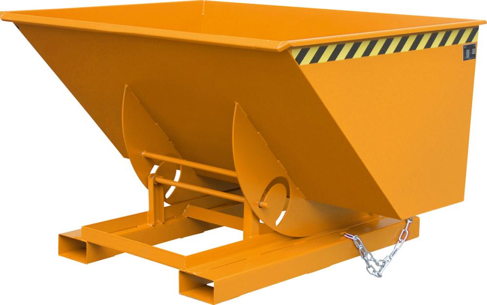 Kippbehälter AK 1000 l B1560xT1420xH1070 mm RAL2000 Tragkraft 1000kg mit Abrollsystem