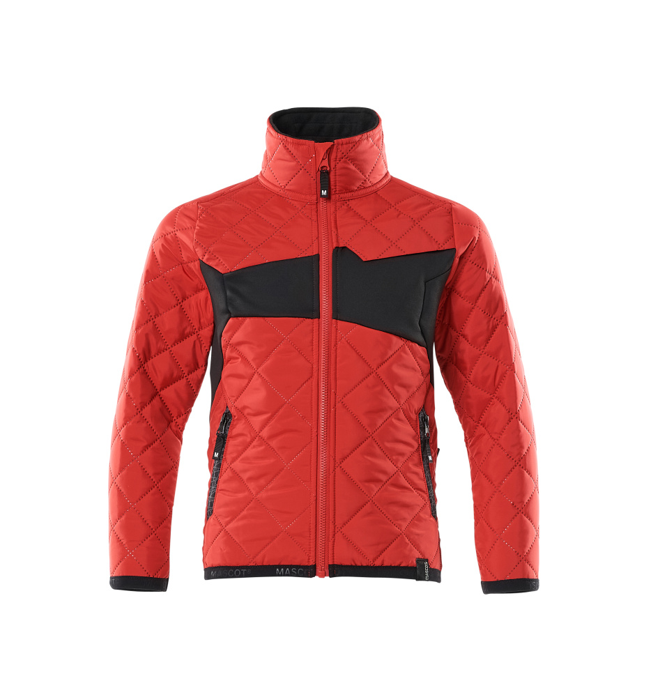 Thermojacke für Kinder, CLIMASCOT® Jacke für Kinder Größe 104, verkehrsrot/schwarz