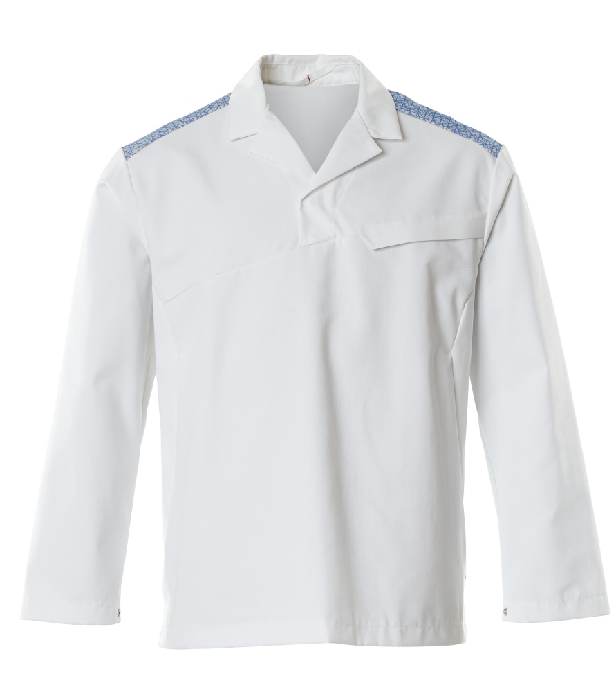 Schlupfkasack Größe 2XL, weiss/azurblau