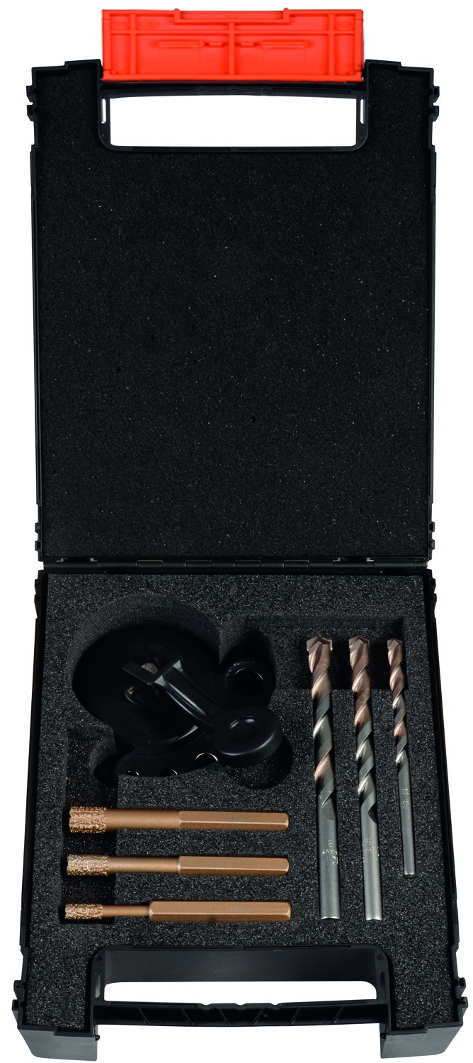 Satz Diamant Trockenbohrer 6-kant Schaft und Betonbohrer 7-tlg. mit Anbohrhilfe
