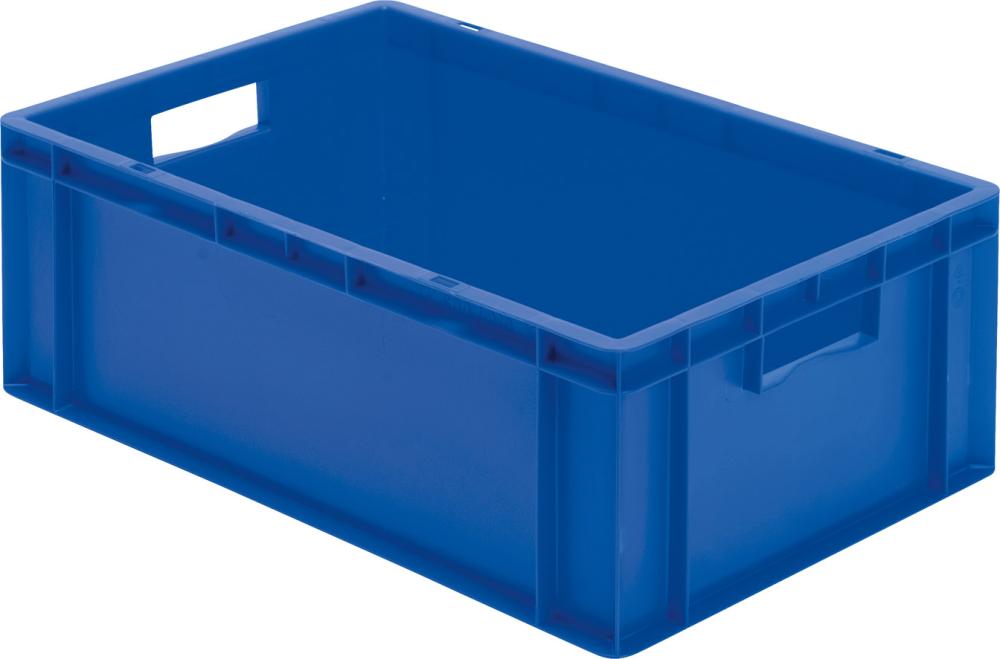 Transport-Stapelkasten B600xT400xH210 mm blau, geschlossen mit Griffloch LA-KA-PE