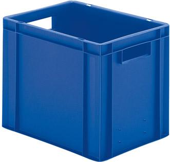 Transport-Stapelkasten B400xT300xH320 mm blau, geschlossen mit Griffloch LA-KA-PE