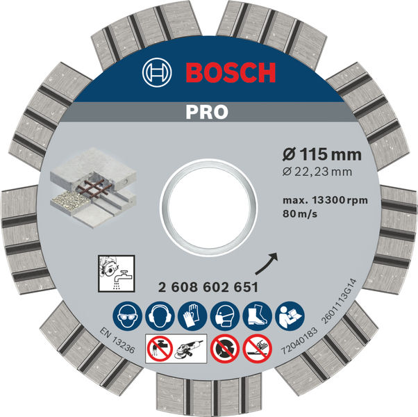 PRO Concrete Diamanttrennscheibe, 115 x 22,23 mm