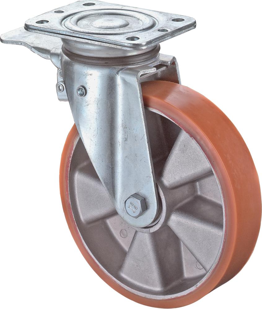 Lenkrolle 100mm N120.B90 Pl.,Polyure Guss,KL,Fest N120.B90.102 BS ROLLEN