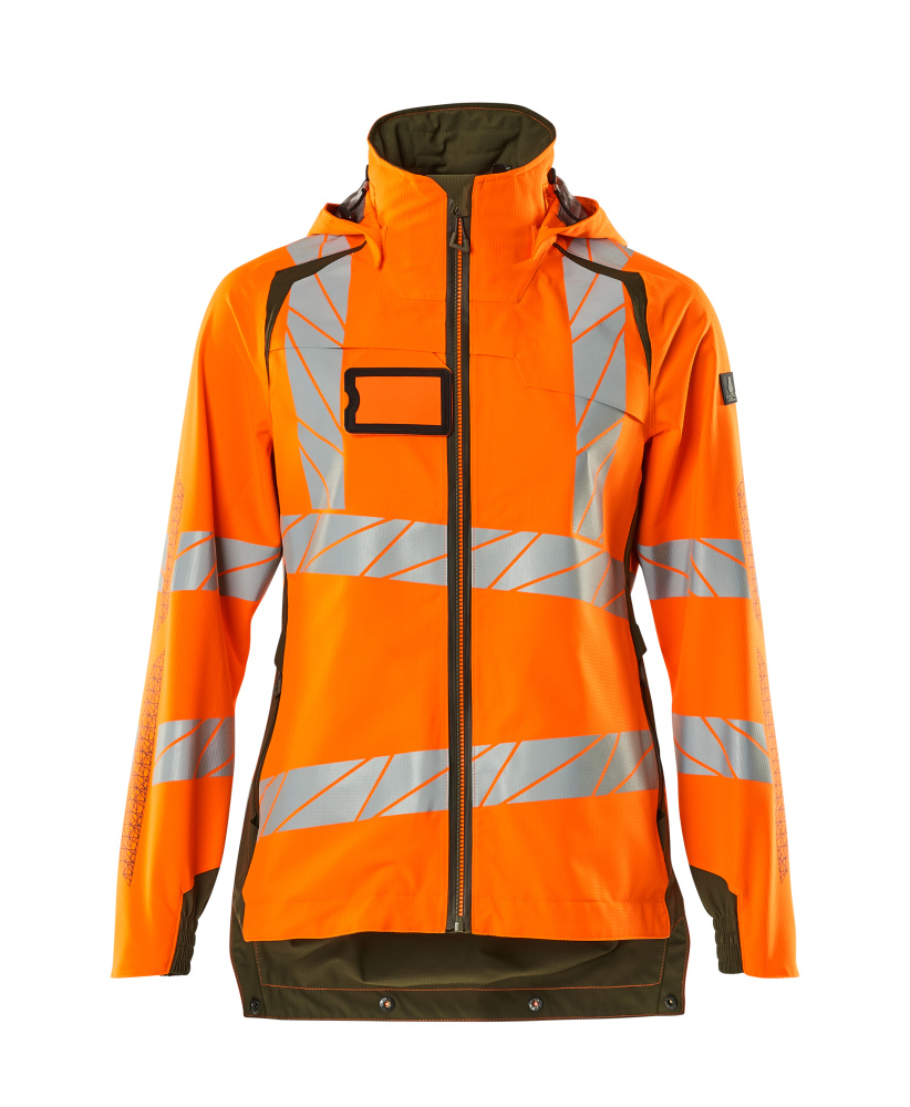Hard Shell Jacke, Damen, leichtem Futter Jacke Größe 2XL, hi-vis orange/moosgrün