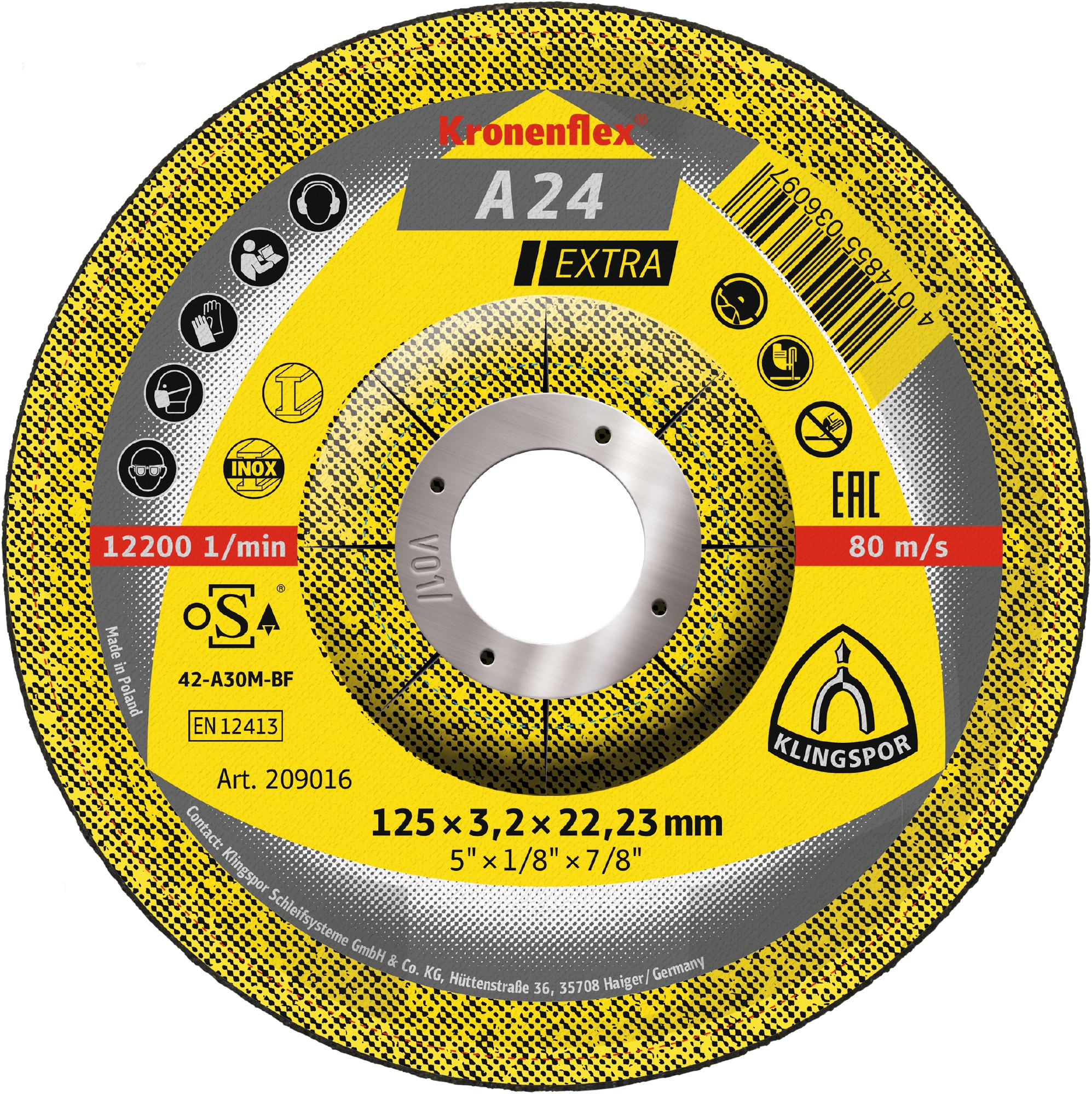 A 24 EX Trennscheiben, 125 x 3,2 x 22,23 mm gekröpft