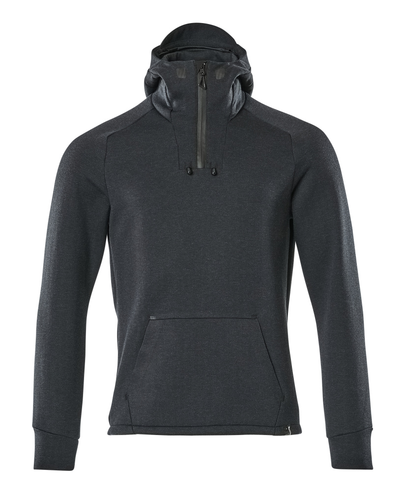 Kapuzensweatshirt, kurzem Reißverschluss Kapuzensweatshirt Größe 2XL, schwarzblau/schwarz