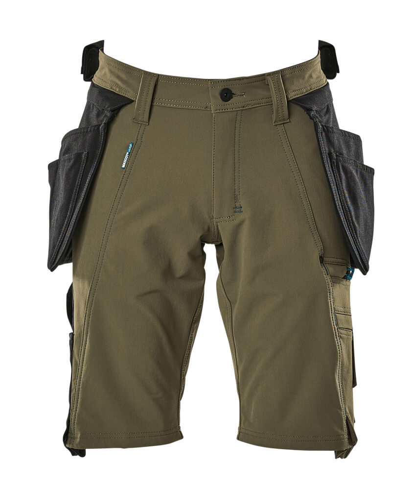 Shorts,abnehmbaren Hängetaschen,Stretch Handwerkershorts Größe C42, moosgrün