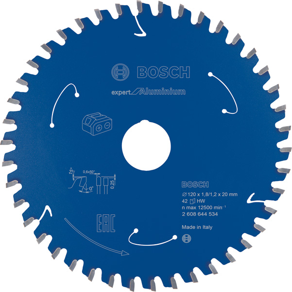 Kreissägeblatt für Akkusägen Expert for Aluminium, 120 x 1,8/1,2 x 20, 42 Zähne